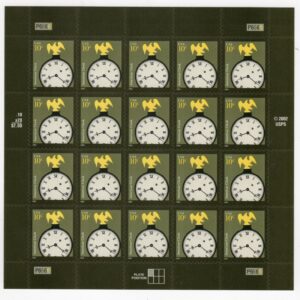 Scott #3757 Classic American Clock Sheet of 20 Stamps - MNH P#P6666