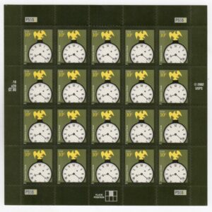 Scott #3757 Classic American Clock Sheet of 20 Stamps - MNH P#P5555