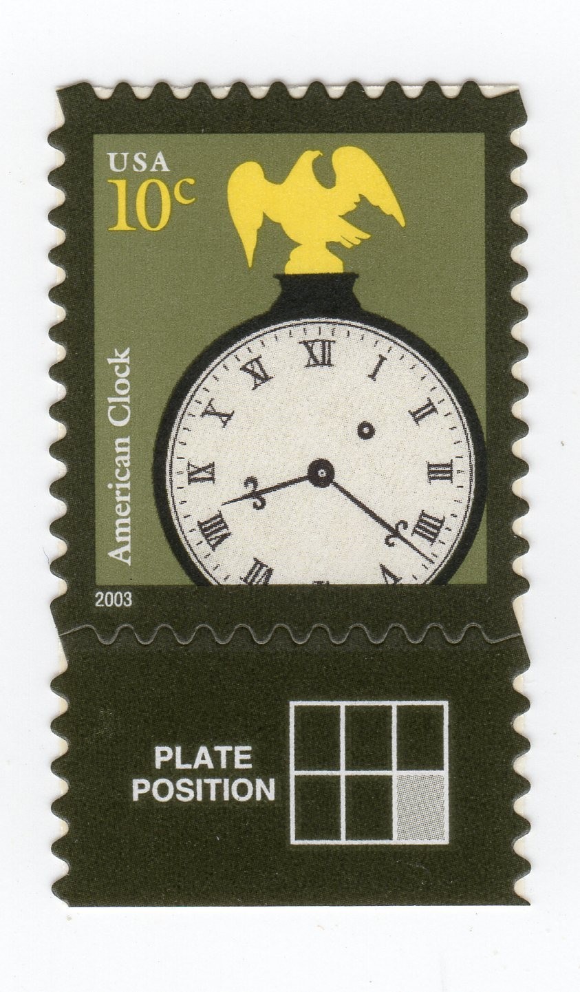Scott #3757 American Clock 2003 Single Stamp - MNH w/Plate Position