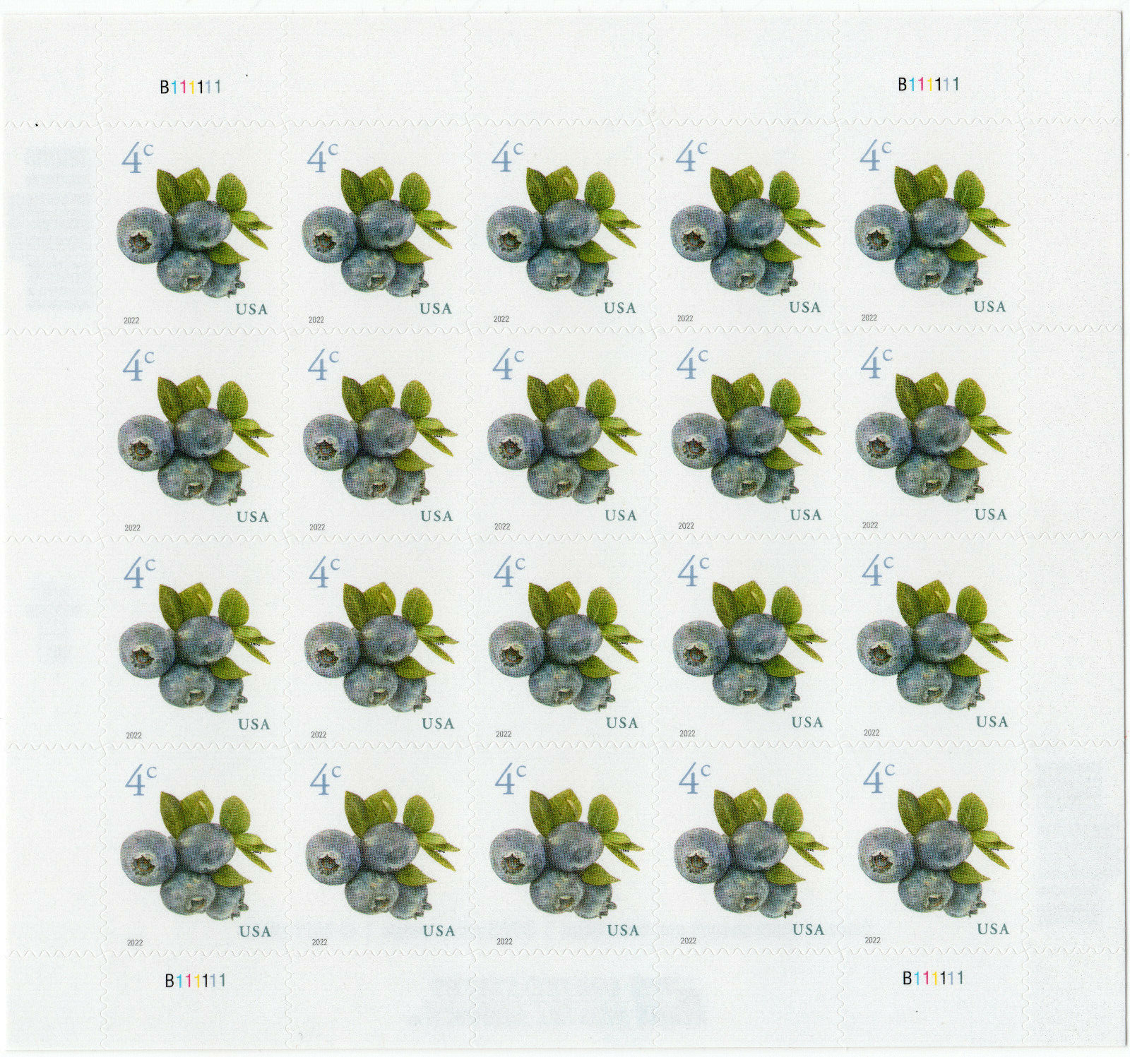 Scott #5652 Blueberries 4c Sheet of 20 stamps - MNH