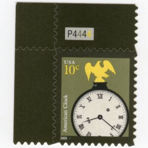 Scott #3757 American Clock 2003 Plate # Single Stamp - MNH P#P4444 UL