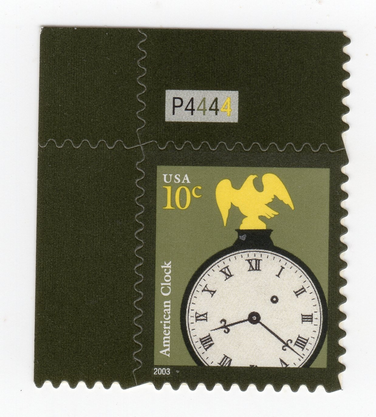 Scott #3757 American Clock 2003 Plate # Single Stamp - MNH P#P4444 UL