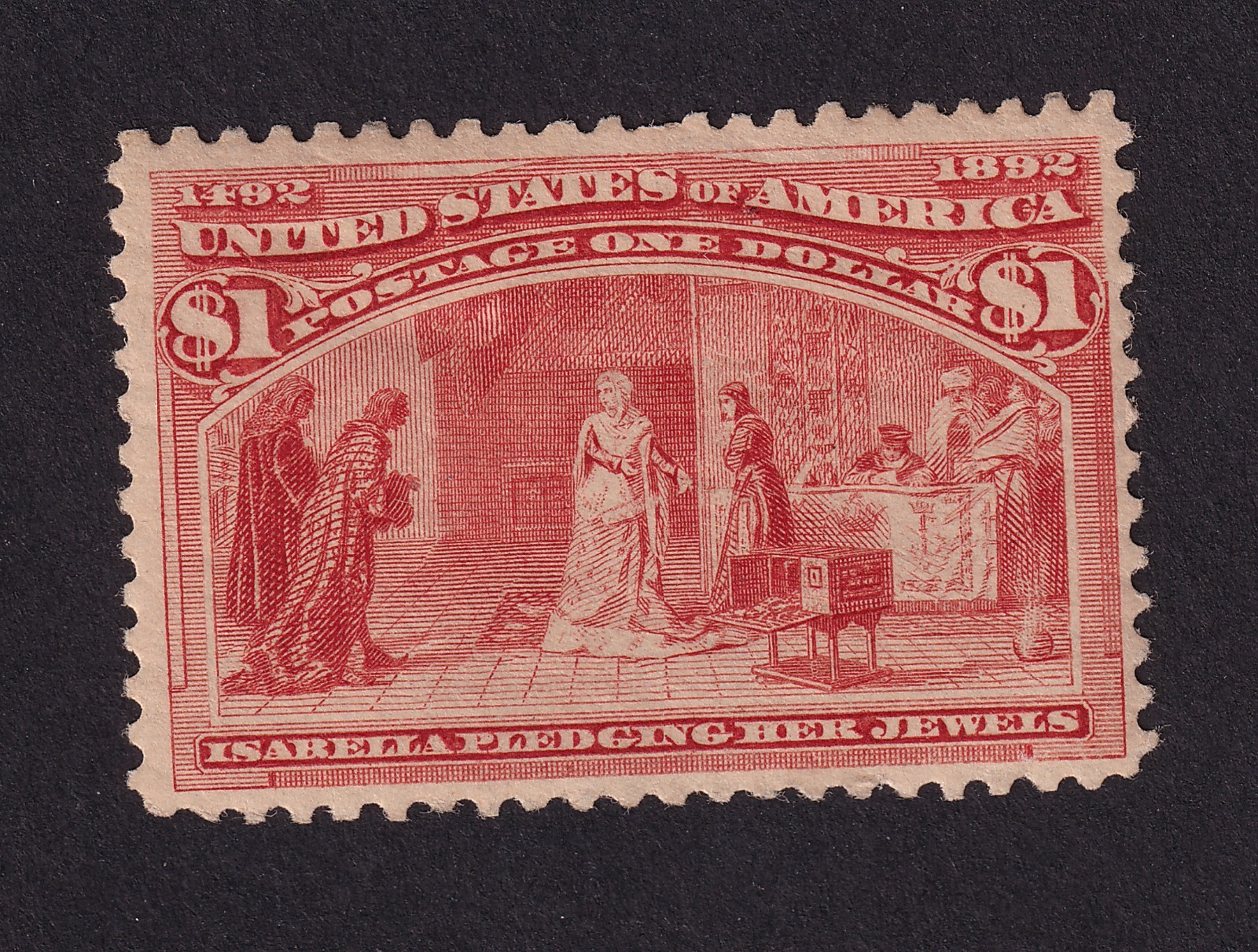 Scott #241 Columbus Isabella Pledging Her Jewels Single Stamp - MH