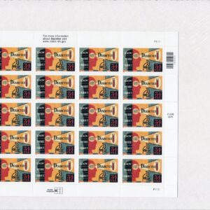 Scott #3503 Diabetes Full Sheet of 20 Stamps - Sealed