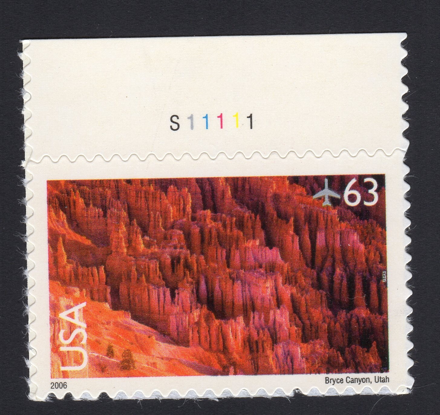 Scott #c139 Bryce Canyon Plate # Single Airmail Stamp - MNH w/Plate #