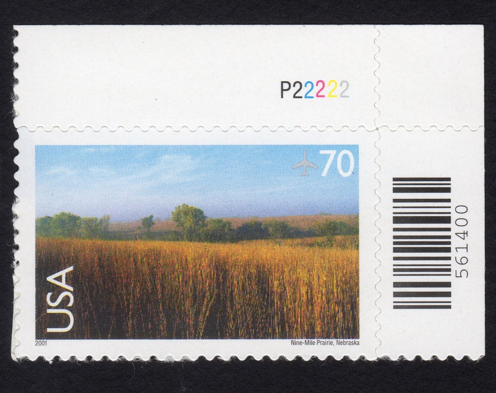 Scott #c136 Nine-Mile Prairie Plate # Single Airmail Stamp - MNH P#P22222