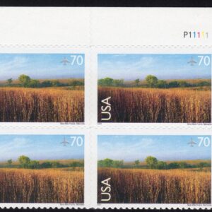 Scott #c136 Nine-Mile Prairie Plate Block of 4 Airmail Stamps - MNH P#11111 UR