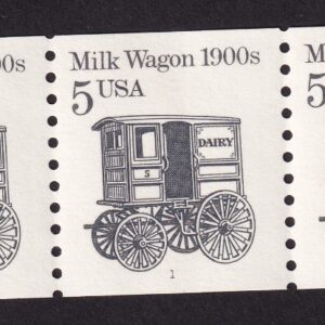 Scott #2253 Milk Wagon Plate # Coil (PNC5) of 5 Stamps - MNH P#1