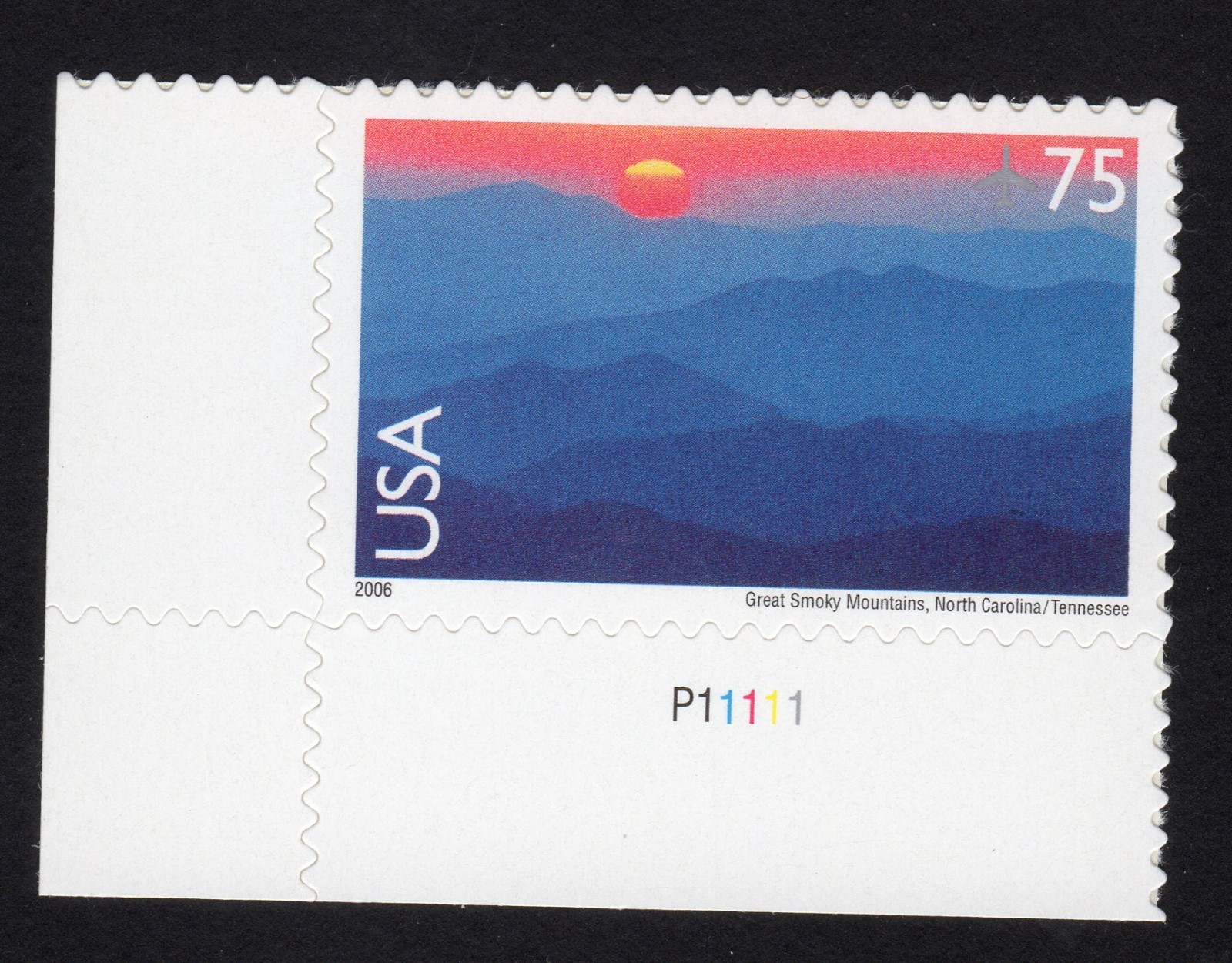 Scott #c140 Great Smoky Mountains $0.75 Plate # Single Airmail Stamp - MNH LL