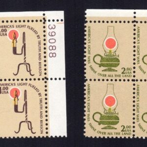 Scott #1608-1610-1611-1612 Lamps Plate Block of 4 Stamps - MNH