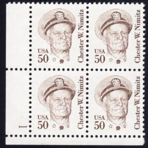 Scott #1869a Chester W. Nimitz Plate Block of 4 Stamps - MNH P#1 LL