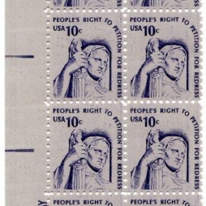 Scott #1592 Right to Petition for Redress (Strip) Plate Block of 20 Stamps - MNH