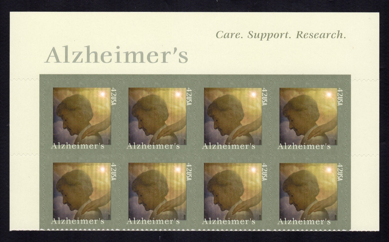 Scott #4358 Alzheimer's Title Block of 8 Stamps - MNH