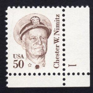 Scott #1869 Chester W. Nimitz Plate # Single Stamp - MH P#1 LR