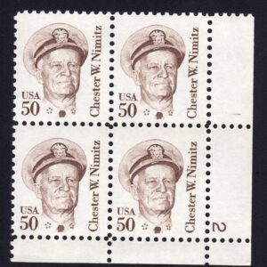 Scott #1869 Chester W. Nimitz Plate Block of 4 Stamps - MNH P#2 LR