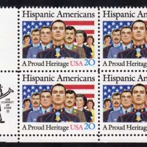 Scott #2103 Hispanic Americans Zip Block of 4 Stamps - MNH PC#1