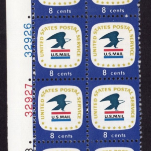 Scott #1396 Blue Eagle US Mail Plate Block of 12 Stamps - MNH
