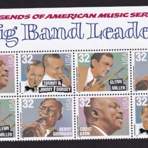 Scott #3099a (3096-99) Big Band Leaders Title Plate Block of 8 Stamps - MNH PC#1