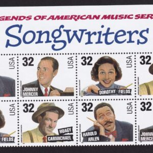 Scott #3103a (3100-3103) Songwriters Title Plate Block of 8 Stamps - MNH PC#8