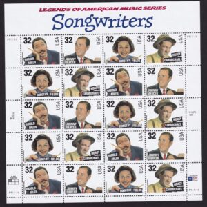 Scott #3103a (3100) Songwriters - 32¢ Stamp Sheet of 20 Stamps - MNH P#111111
