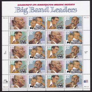 Scott #3099a (3096-99) Big Band Leaders Full Sheet of 20 Stamps - MNH P#P222222