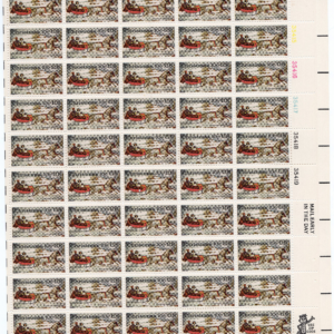 Scott #1551 Currier and Ives Sleigh Ride Sheet of 50 Stamps - MNH