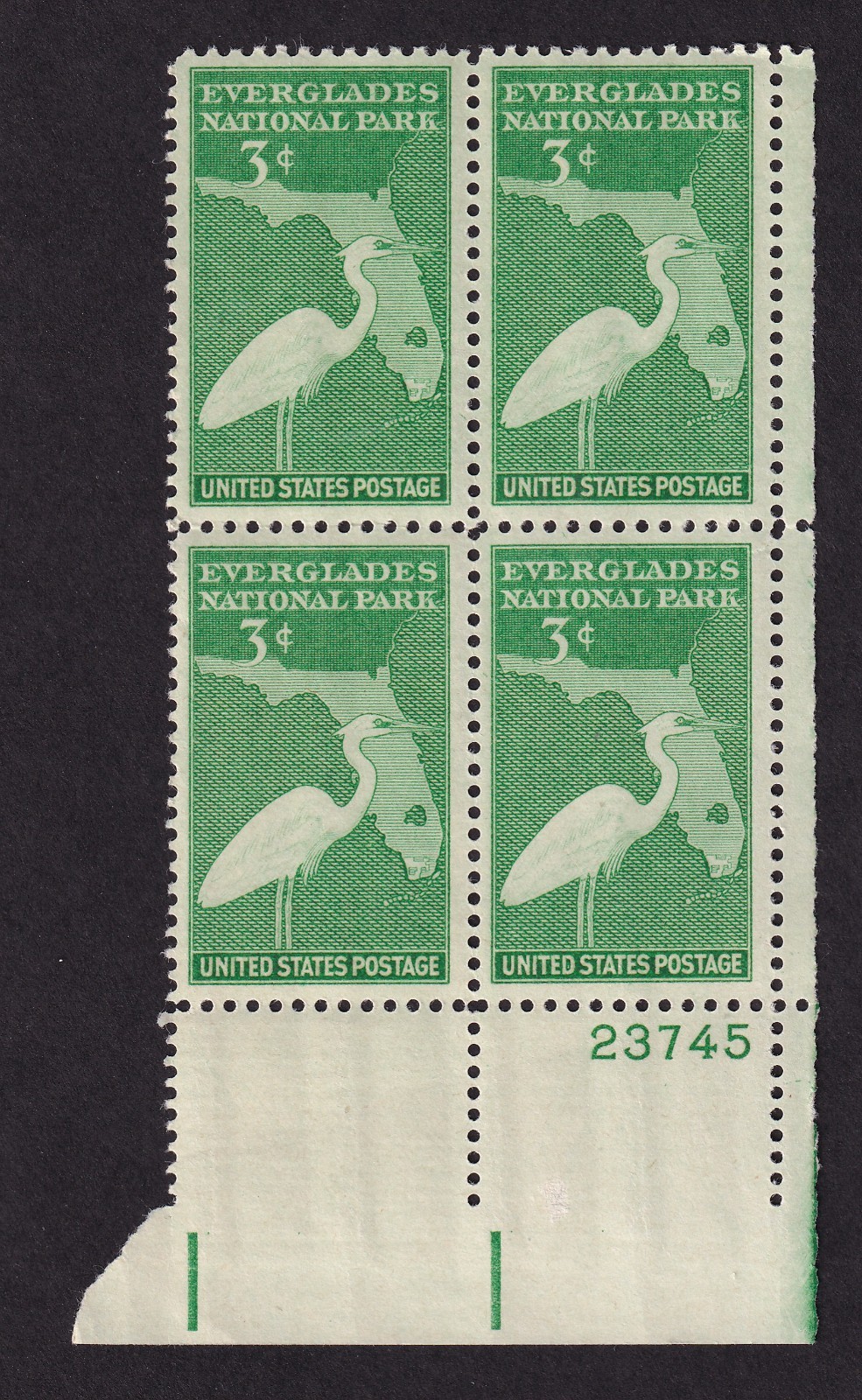 Scott #952 Everglades Florida Plate Block of 4 Stamps - MNH P#23745 LR