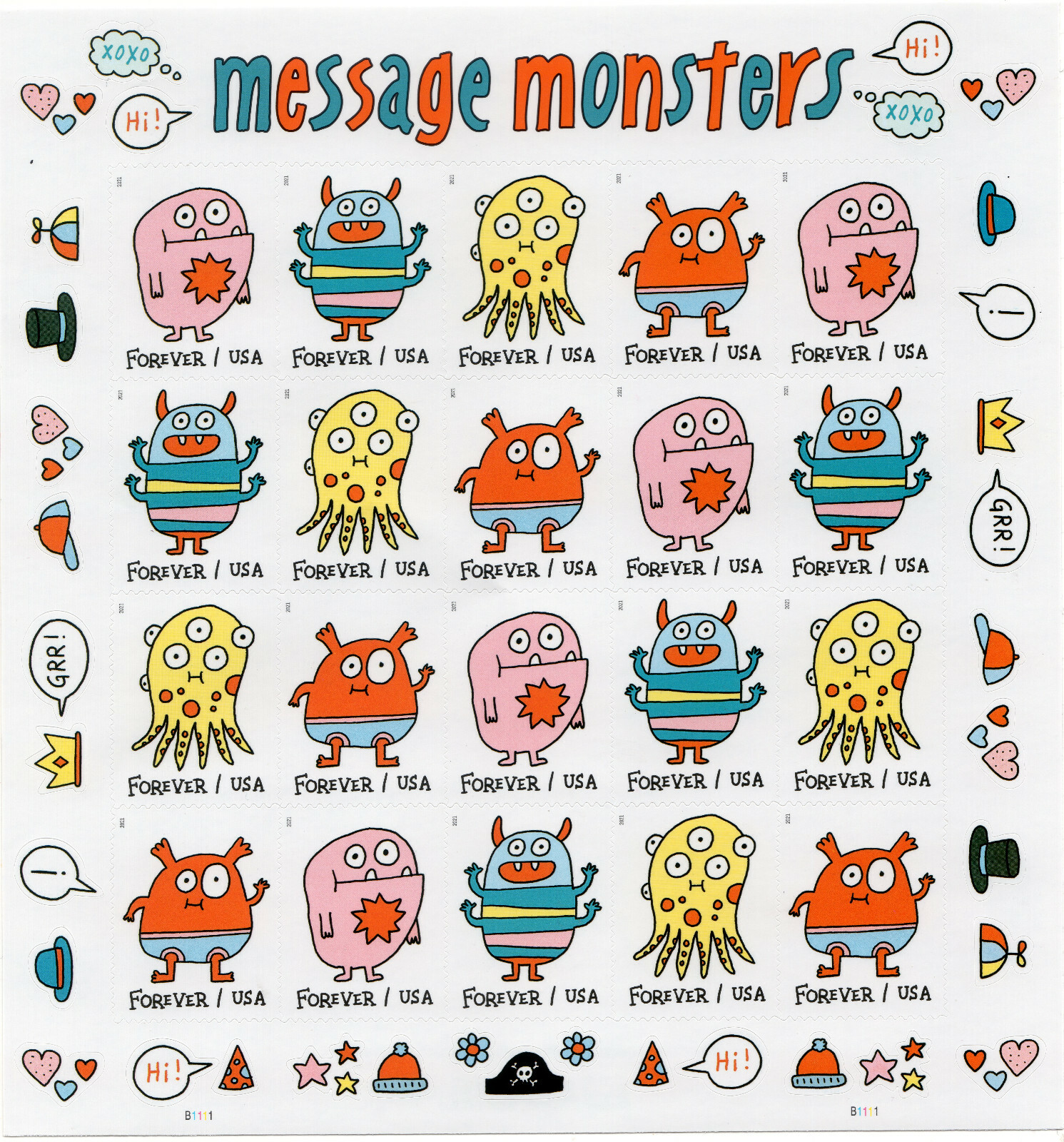 Scott #5639a (5636-5639) MESSAGE MONSTERS Sheet Of 20 stamps - MNH