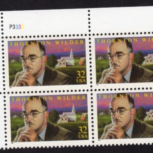 Scott #3134 Literary Arts Thornton Wilder Plate Block of 4 Stamps MNH P#P3333 UL