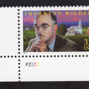 Scott #3134 Thornton Wilder Plate # Single Stamp - MNH P#P2222 LL