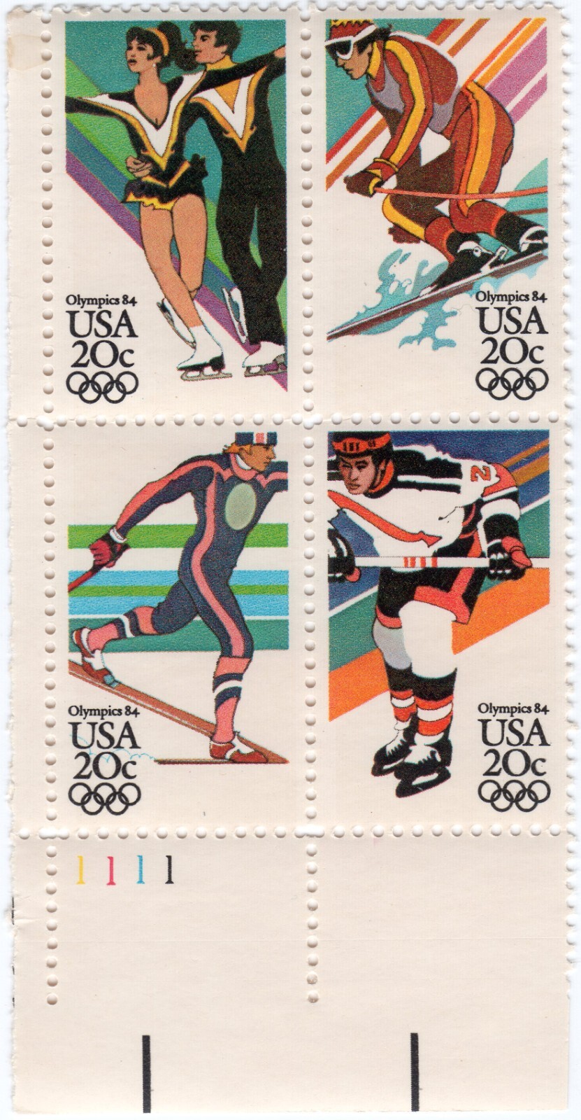 Scott #2070a Winter Olympics Plate Block of 4 Stamps - MNH