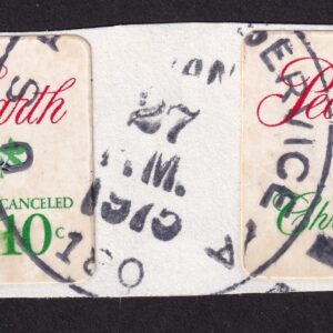 Scott #1552 Peace on Earth Dove Weather Vane Pair of Single Stamps used on paper