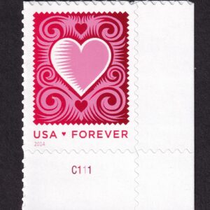 Scott #4847 Love Heart Plate # Single Forever Stamp - MNH LR