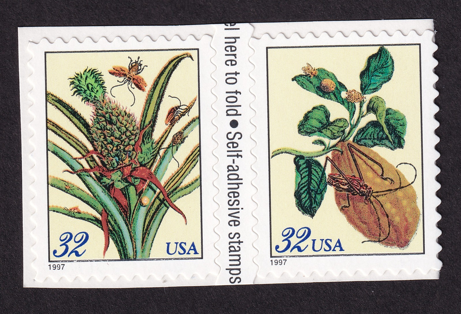Scott #3126-3127b Botanical Prints Gutter Pair of Stamps - MNH