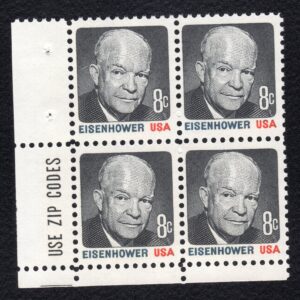 Scott #1394 Dwight D. Eisenhower Zip Block of 4 Stamps - MNH