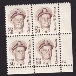 Scott #1869 Chester W. Nimitz Plate Block of 4 Stamps - MNH P#2 LR PC#1