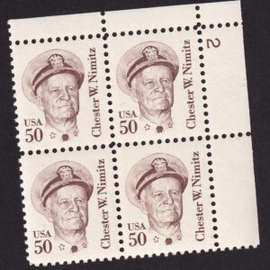 Scott #1869 Chester W. Nimitz Plate Block of 4 Stamps - MNH P#2 UR