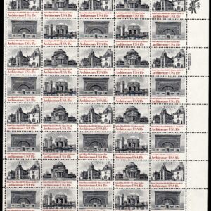 Scott #1931a (1938-41) Architecture Sheet of 40 Stamps - MNH P#1 LR