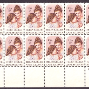 Scott #1824 Helen Keller & Anne Sullivan Plate Block of 20 Stamps - MNH