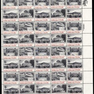 Scott #2022a (2019-22) Architecture Sheet of 40 Stamps - MNH P#6 LR #2