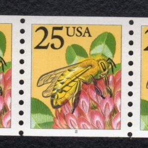 Scott #2281f Honeybee on Flower Plate # (PNC5) Coil of 5 Stamps - MNH P#2 C