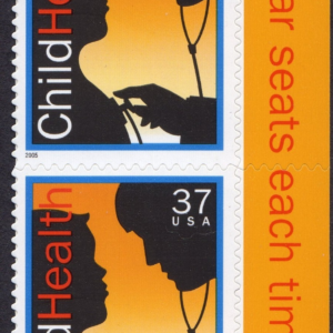 Scott #3938 Child Health "Car seats each time" Strip (Pair) of Stamps - MNH