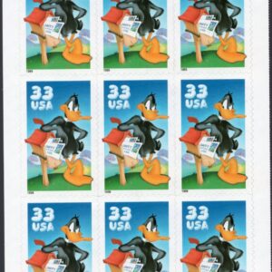 Scott #3306 Daffy Duck Half Sheet of 9 Stamps - MNH