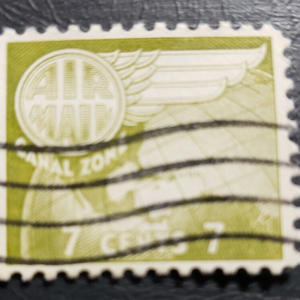 Stamp USA Canal Zone 1958 "Globe and Wing" AP8 C28 7 cents