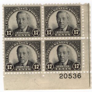 Scott #697 Woodrow Wilson Plate Block of 4 Stamps - MNH P#20536 LR