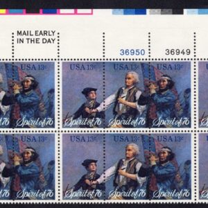 Scott #1631a Spirit of '76 Plate Block of 20 Stamps - MNH UR