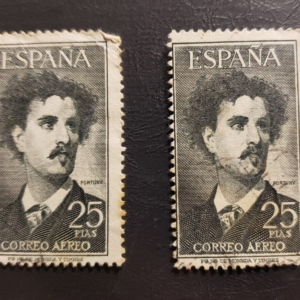 Stamp Europe Spain "Mariano Fortuny" Painter, 1838-1874, 1956 Air Mail set of 2