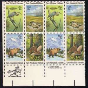 Scott #1924a (1921-24) Wildlife Habitat Zip Block of 8 Stamps - MNH