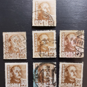 Stamp Europe Spain "General Franco" 1948 set of 7 50c A194 sc765