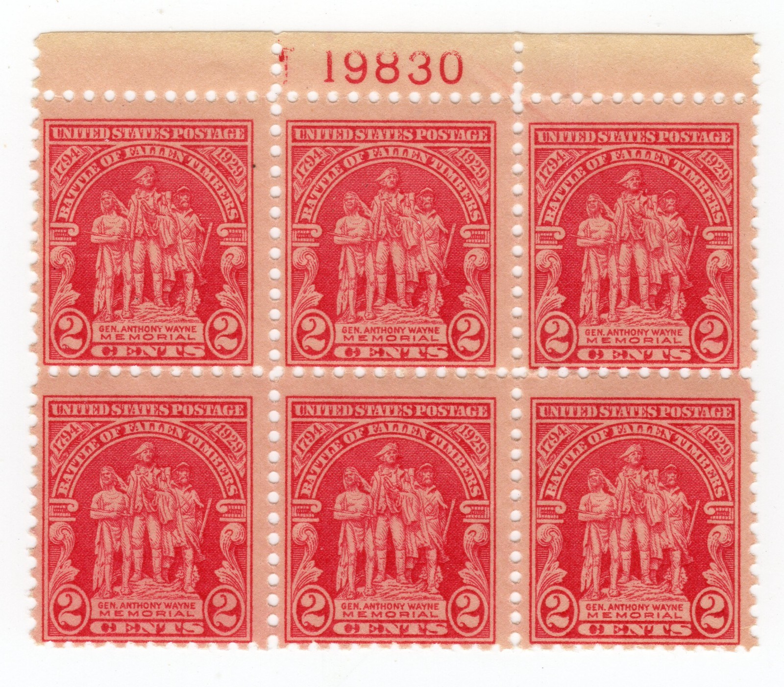 Scott #680 Battle Of Fallen Timbers Plate Block of 6 Stamps - MNH P#19830
